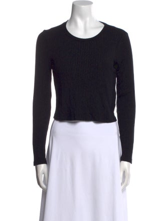 Reformation Scoop Neck Long Sleeve Crop Top