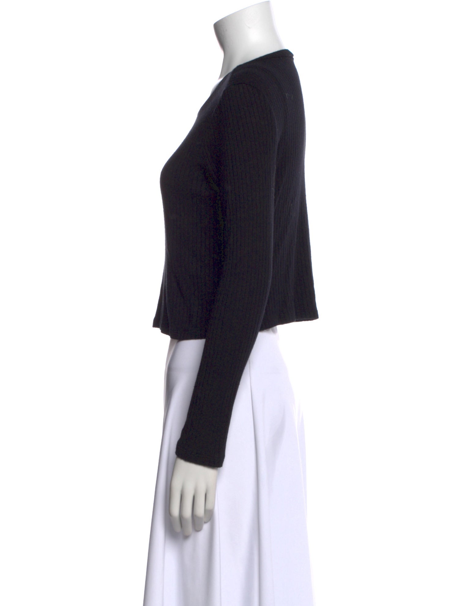 Reformation Scoop Neck Long Sleeve Crop Top