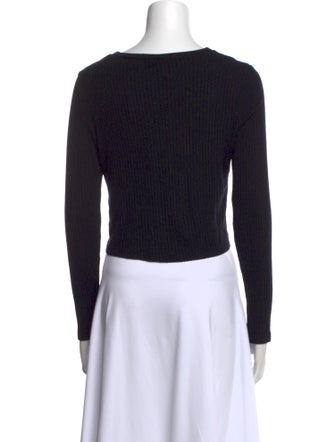 Reformation Scoop Neck Long Sleeve Crop Top