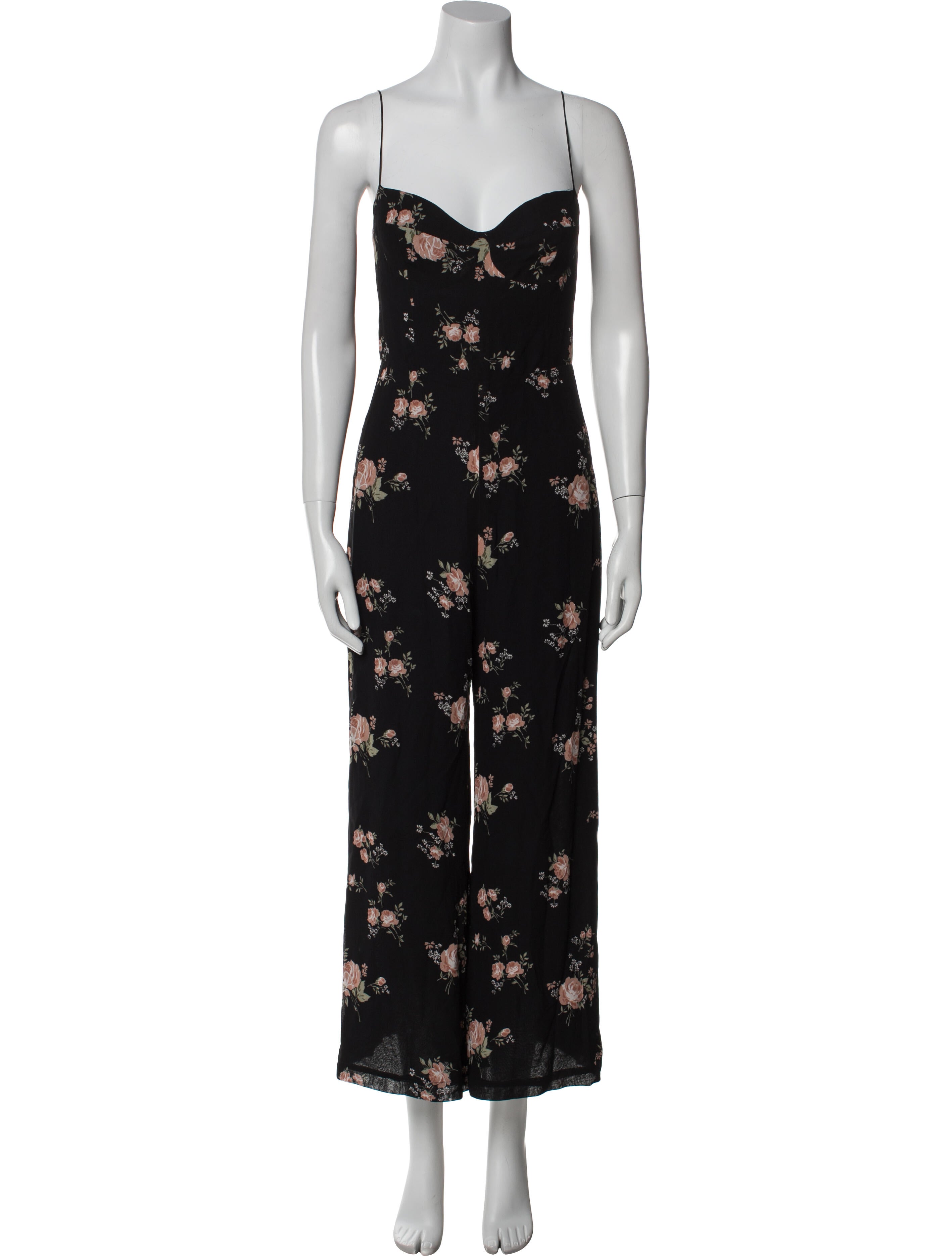 Reformation Floral Print Square Neckline Jumpsuit