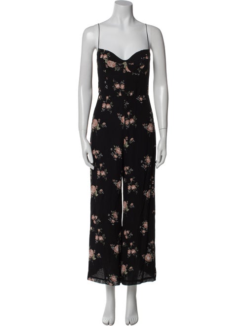 Reformation Floral Print Square Neckline Jumpsuit