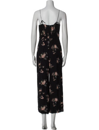 Reformation Floral Print Square Neckline Jumpsuit