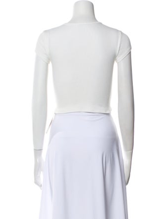 Reformation Graphic Print Crew Neck Crop Top