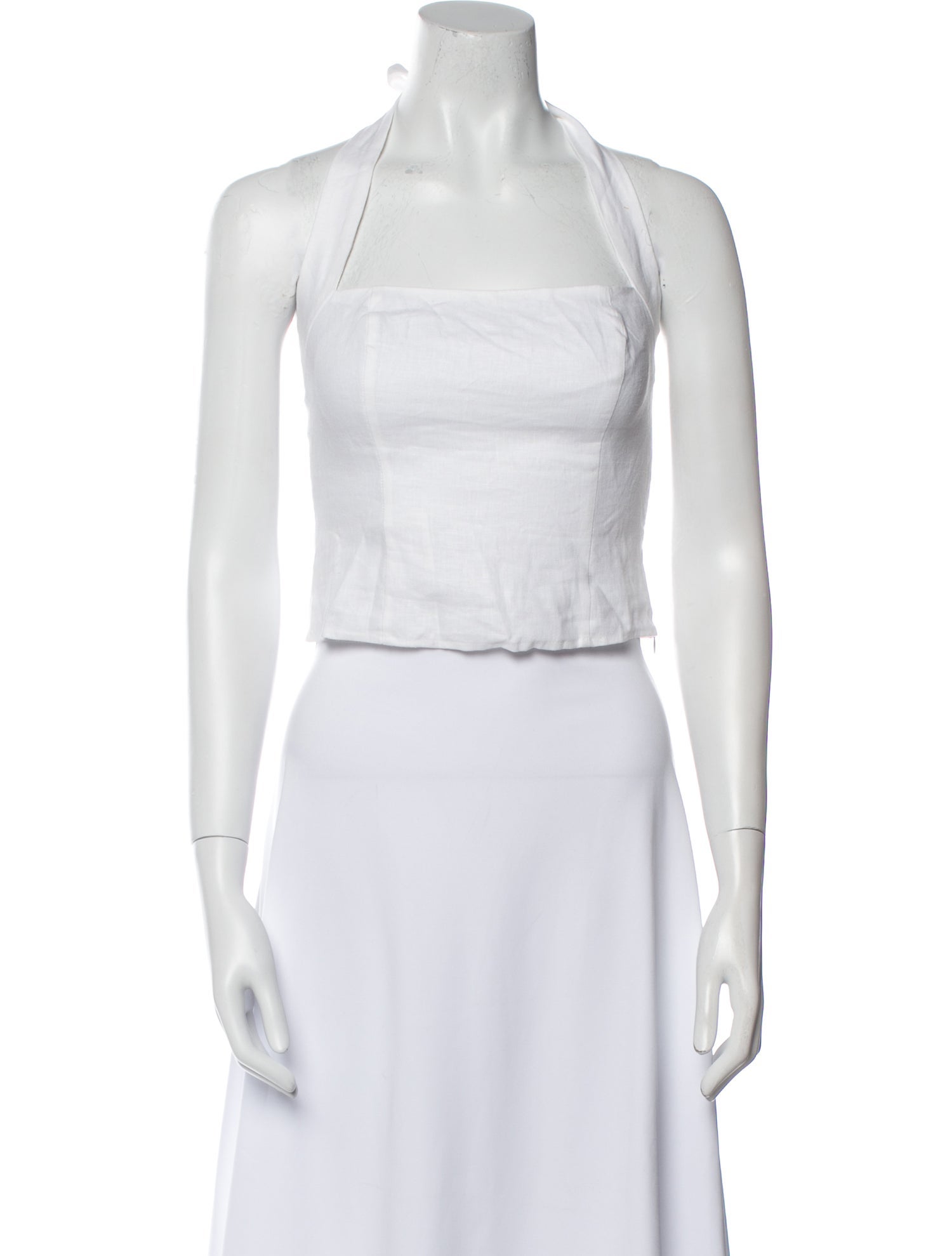 Reformation Linen Square Neckline Crop Top