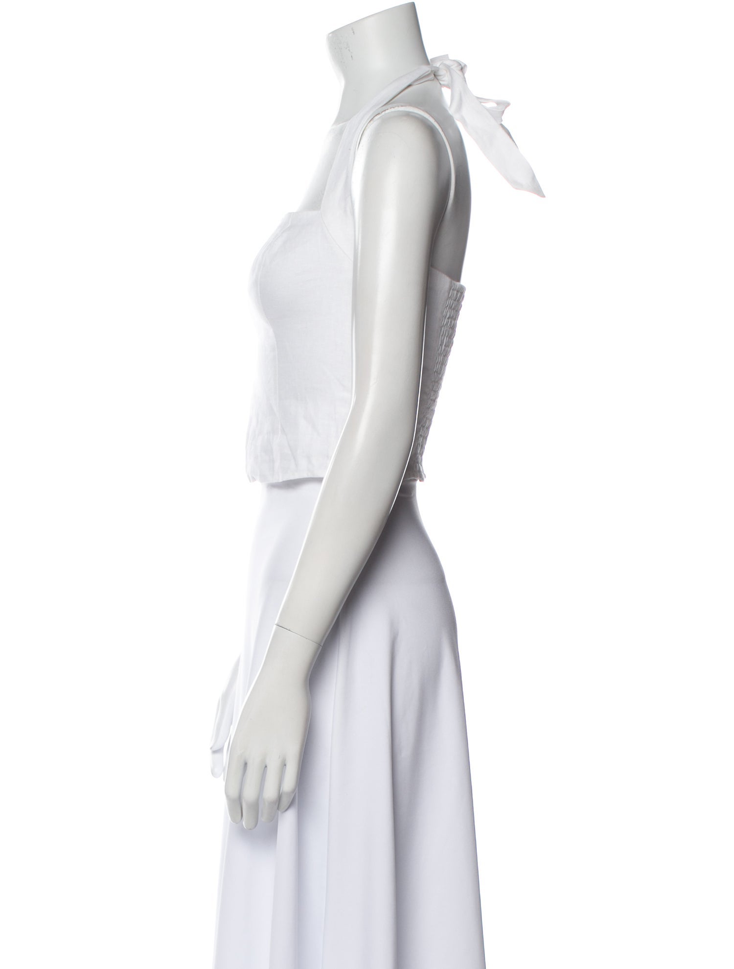 Reformation Linen Square Neckline Crop Top