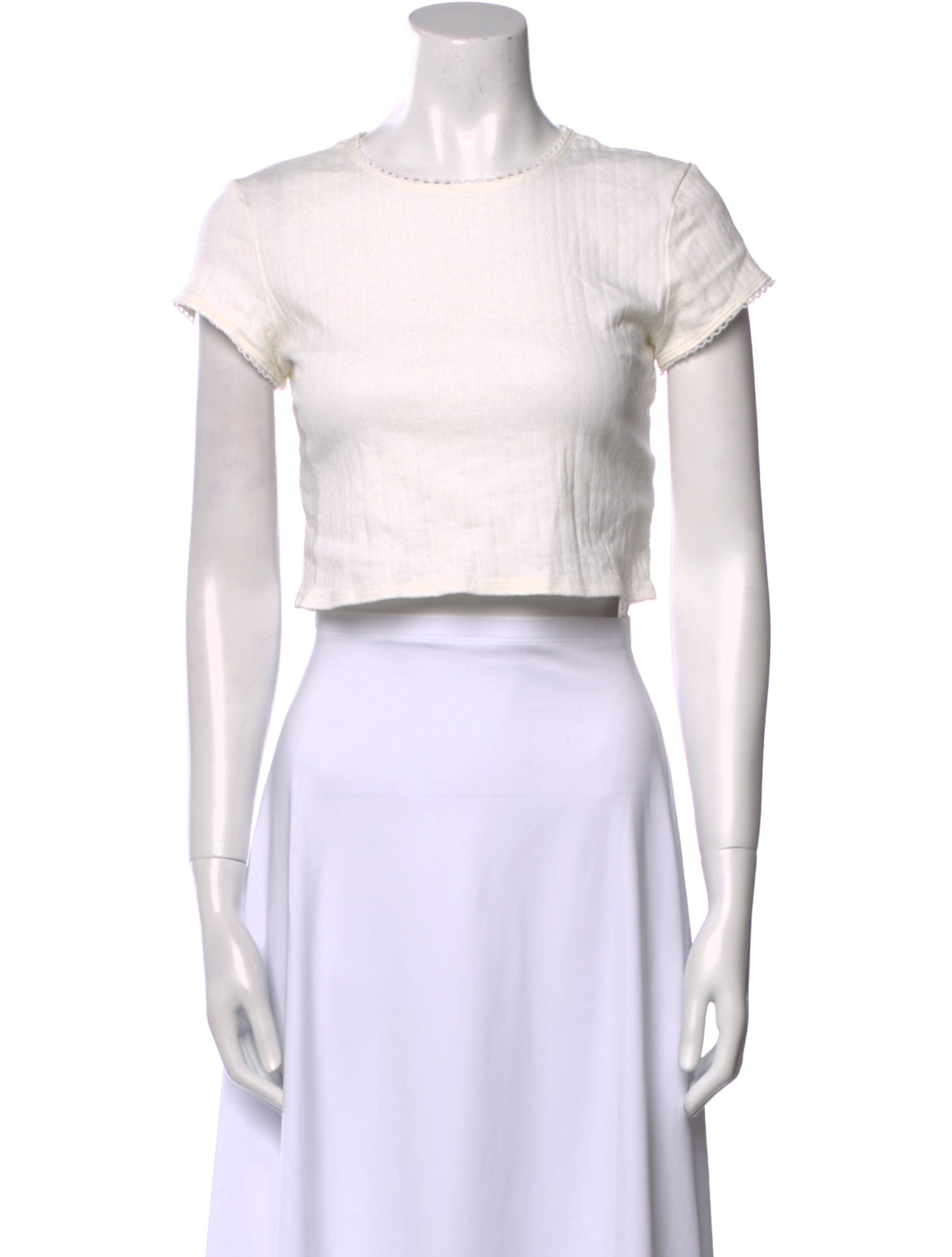 Reformation Crew Neck Short Sleeve Crop Top