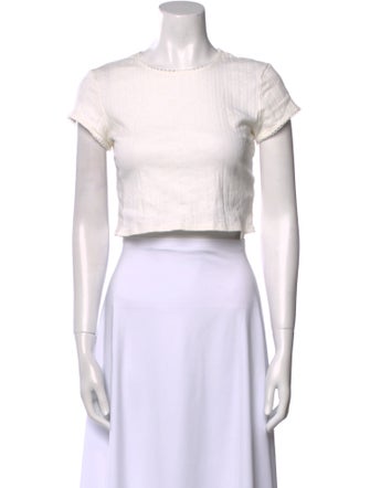 Reformation Crew Neck Short Sleeve Crop Top