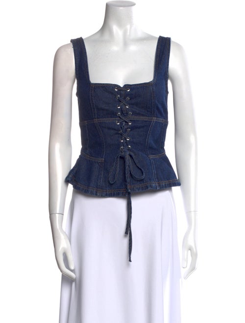 Reformation Square Neckline Sleeveless Crop Top