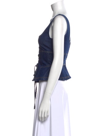 Reformation Square Neckline Sleeveless Crop Top