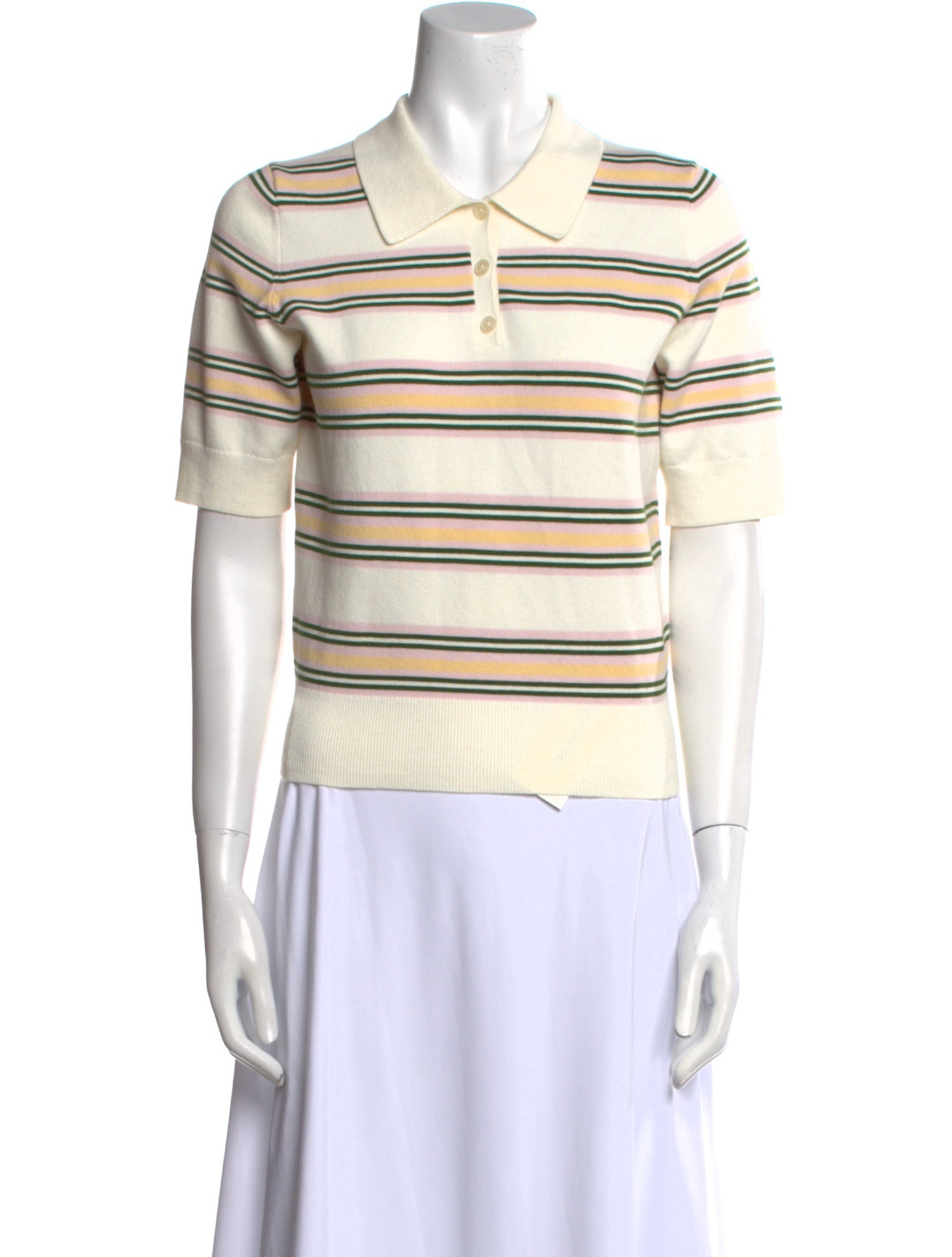 Reformation Striped Short Sleeve Polo