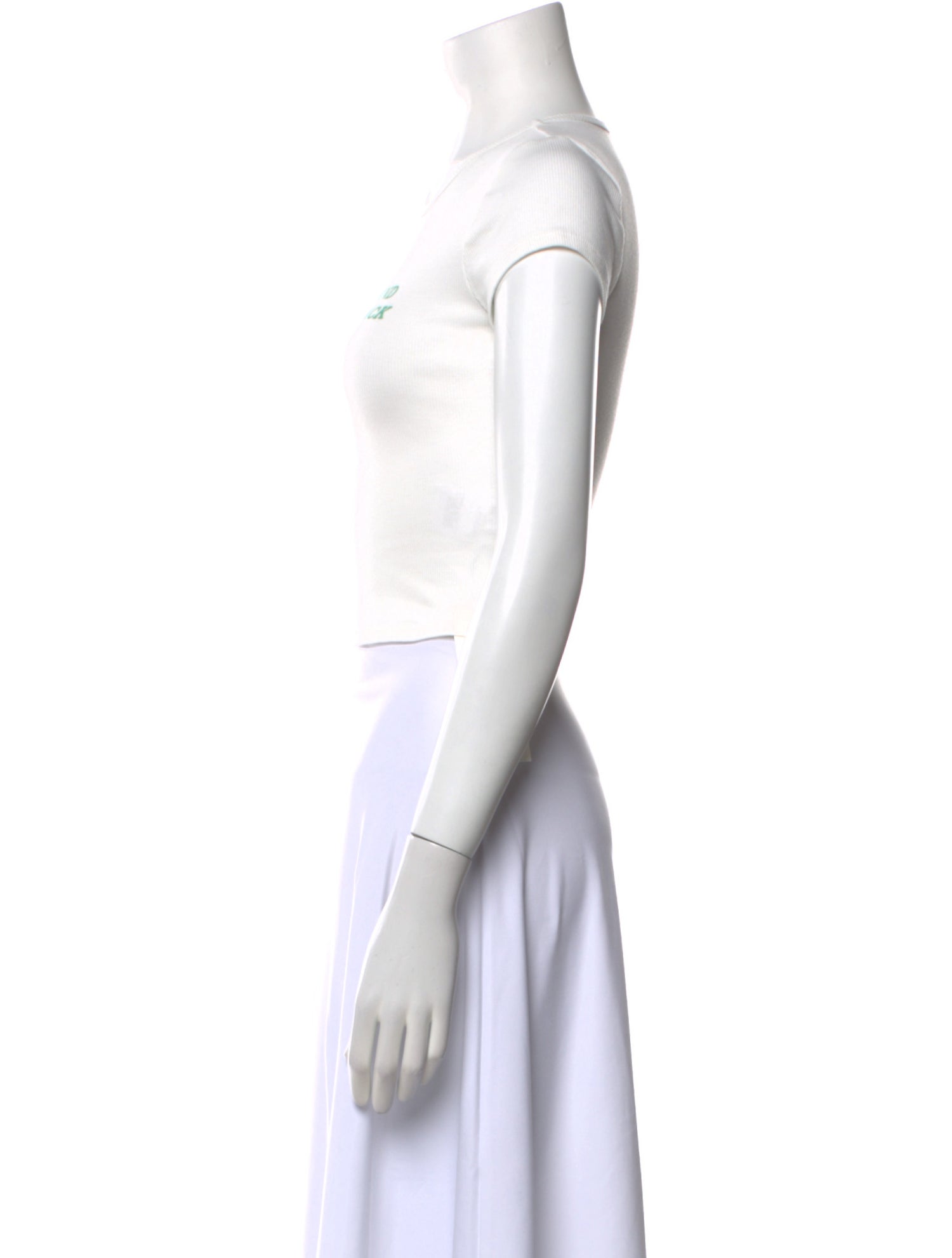 Reformation Graphic Print Crew Neck Crop Top