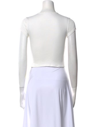 Reformation Graphic Print Crew Neck Crop Top