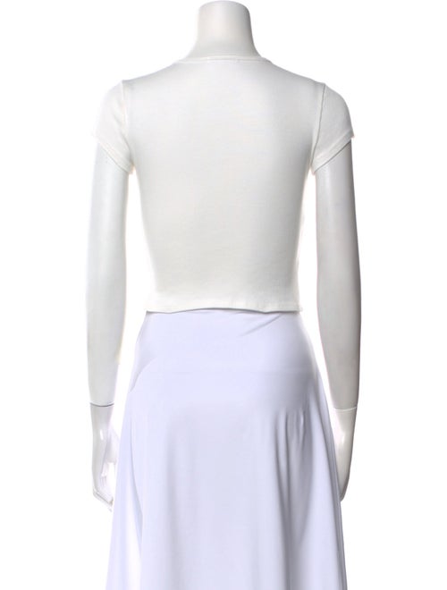 Reformation Graphic Print Crew Neck Crop Top