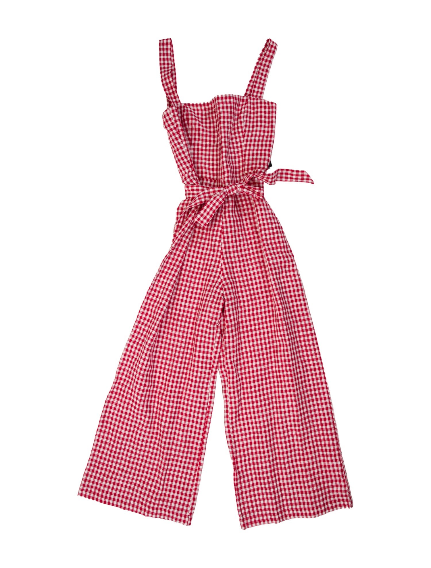 Reformation Linen Plaid Print Jumpsuit w/ Tags