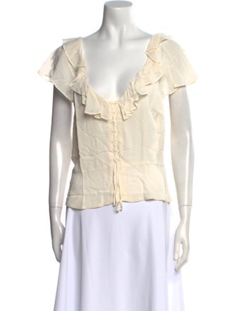 Reformation V-Neck Short Sleeve Top