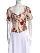 Reformation Floral Print Square Neckline Top