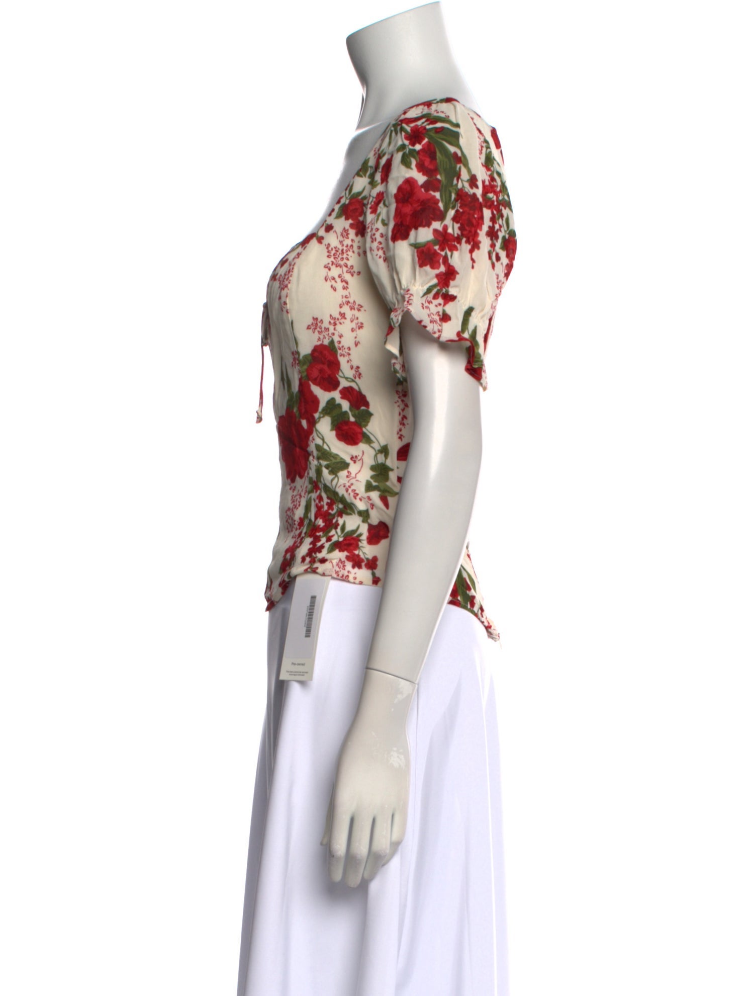 Reformation Floral Print Square Neckline Top