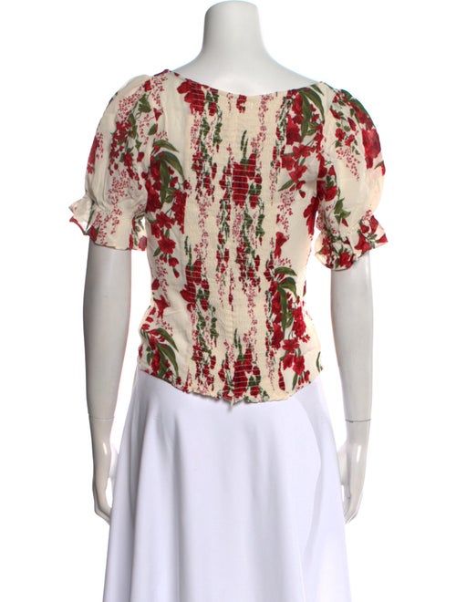 Reformation Floral Print Square Neckline Top