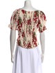 Reformation Floral Print Square Neckline Top
