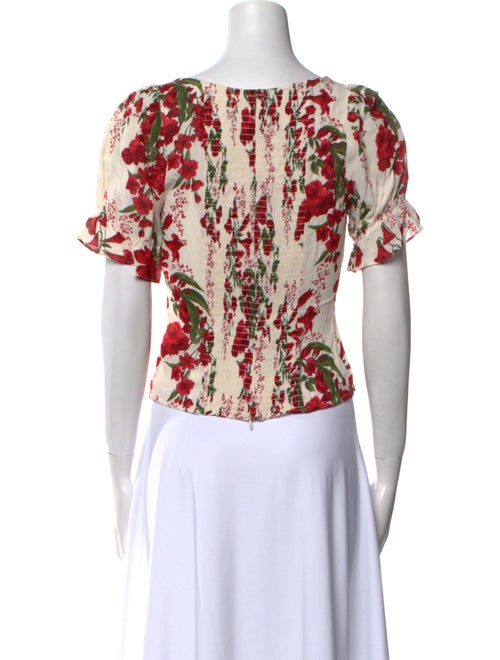 Reformation Floral Print Square Neckline Crop Top