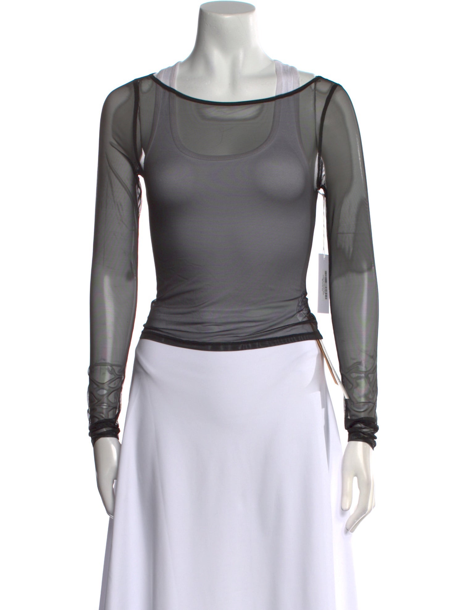 Reformation Scoop Neck Long Sleeve Crop Top