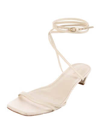 Reformation Leather Animal Print Sandals