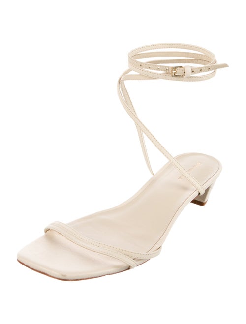 Reformation Leather Animal Print Sandals