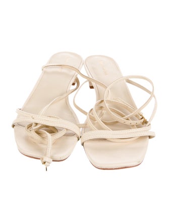 Reformation Leather Animal Print Sandals