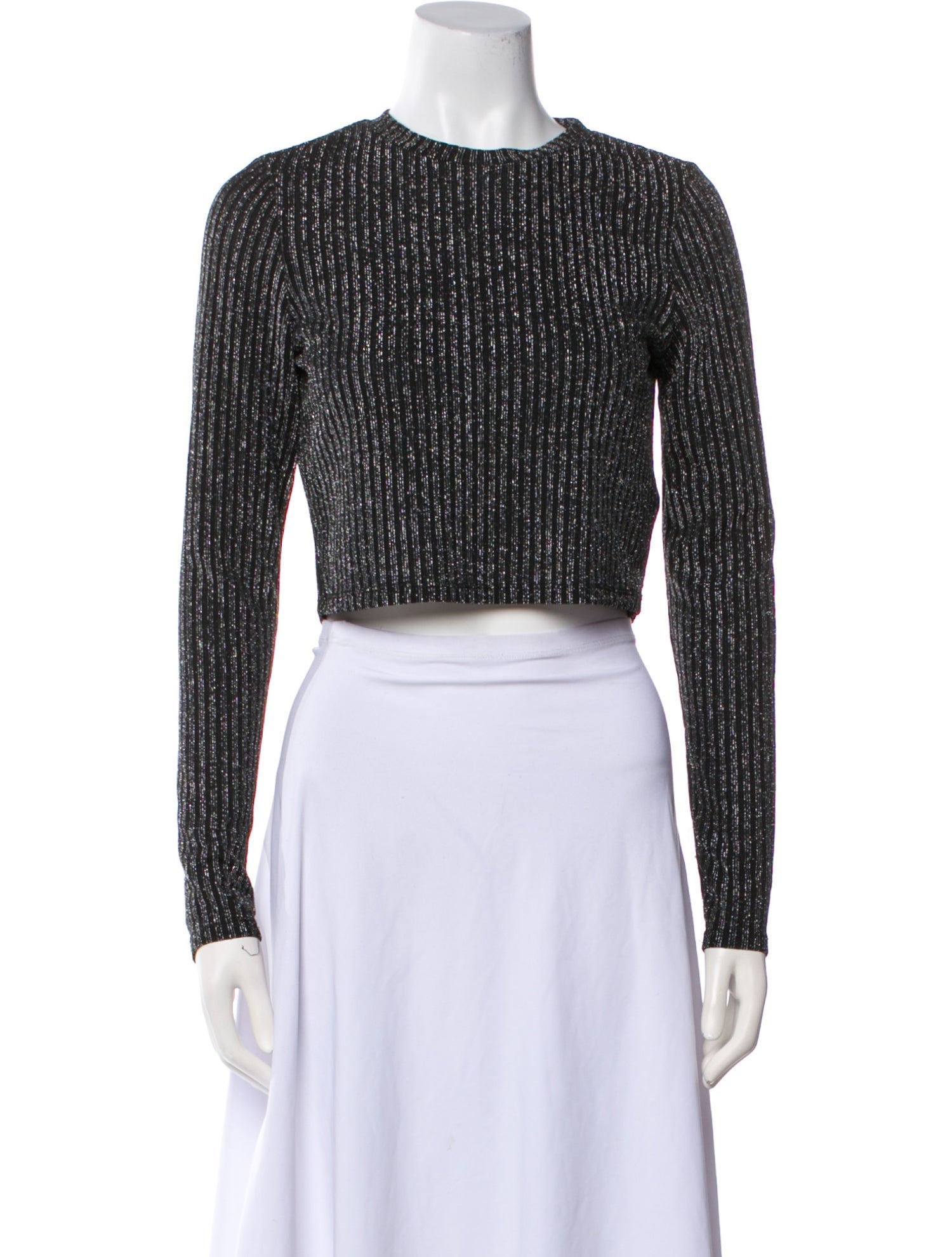 Reformation Striped Crew Neck Crop Top