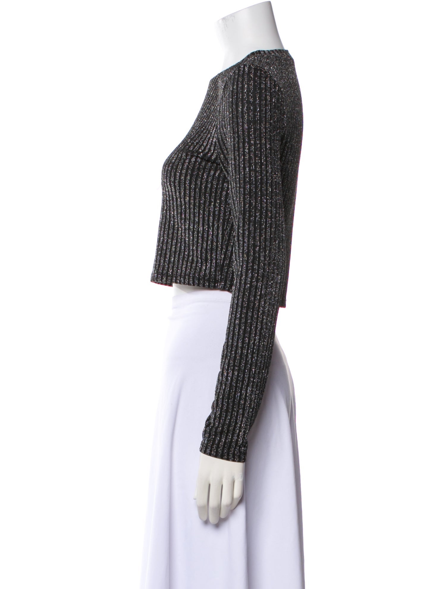 Reformation Striped Crew Neck Crop Top