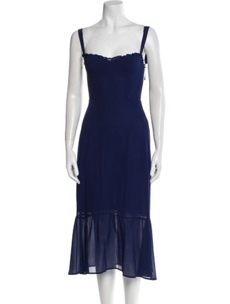 Reformation Square Neckline Midi Length Dress