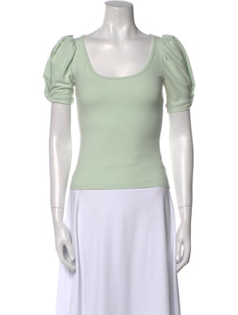 Reformation Scoop Neck Short Sleeve Crop Top