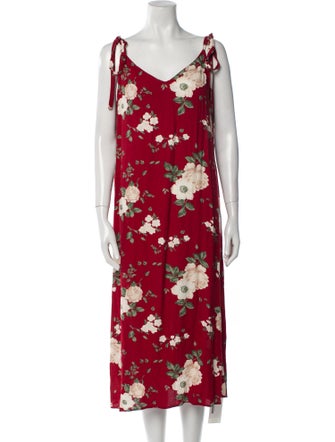Reformation Floral Print Midi Length Dress