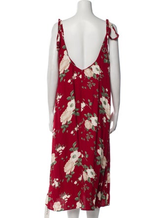 Reformation Floral Print Midi Length Dress