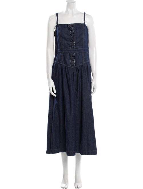 Reformation Square Neckline Midi Length Dress