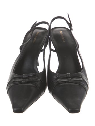 Reformation Leather Bow Accents Slingback Pumps