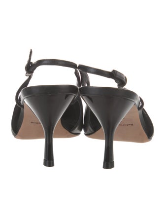 Reformation Leather Bow Accents Slingback Pumps