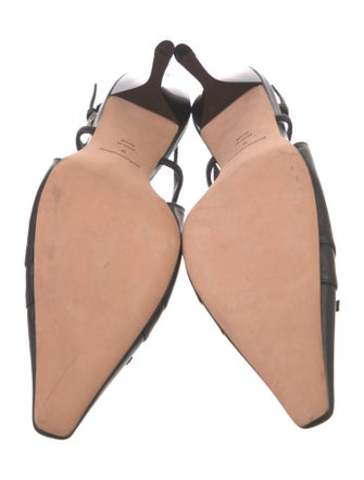 Reformation Leather Bow Accents Slingback Pumps