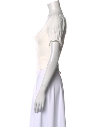 Reformation Square Neckline Short Sleeve Crop Top