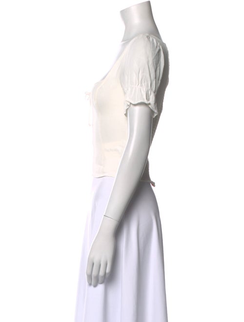 Reformation Square Neckline Short Sleeve Crop Top