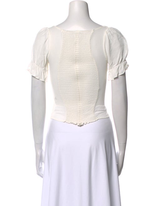 Reformation Square Neckline Short Sleeve Crop Top