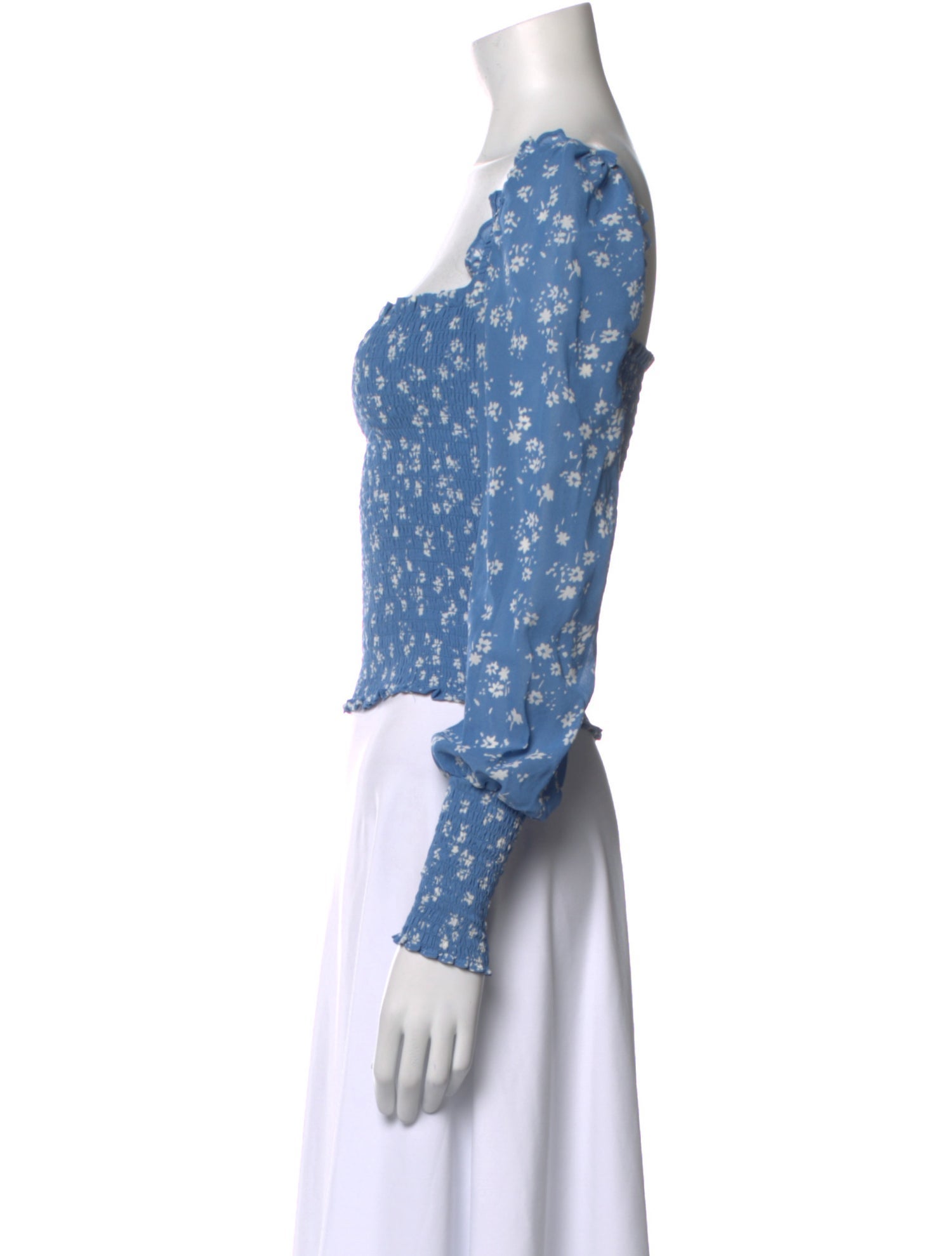 Reformation Floral Print Square Neckline Crop Top