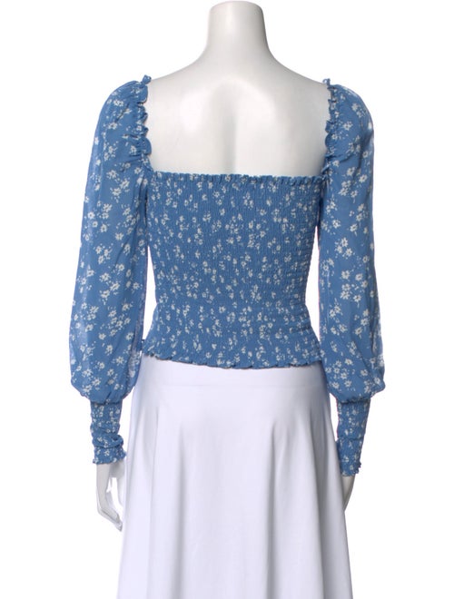 Reformation Floral Print Square Neckline Crop Top