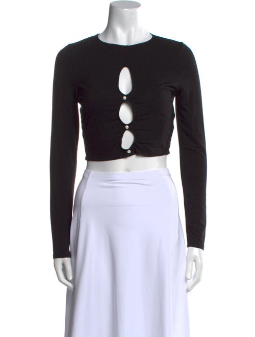 Reformation Crew Neck Long Sleeve Crop Top