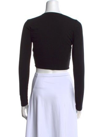 Reformation Crew Neck Long Sleeve Crop Top