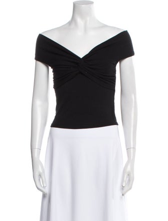 Reformation V-Neck Short Sleeve Crop Top