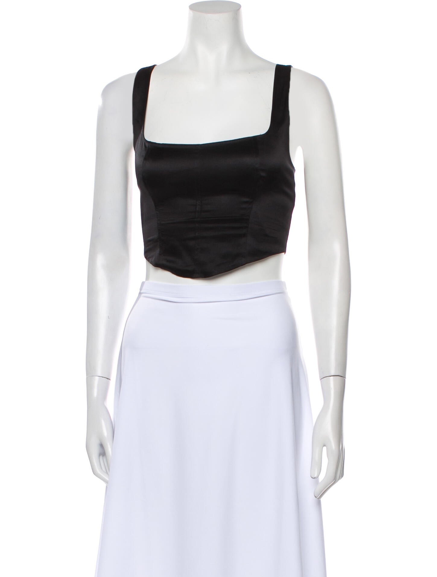 Reformation Silk Square Neckline Crop Top