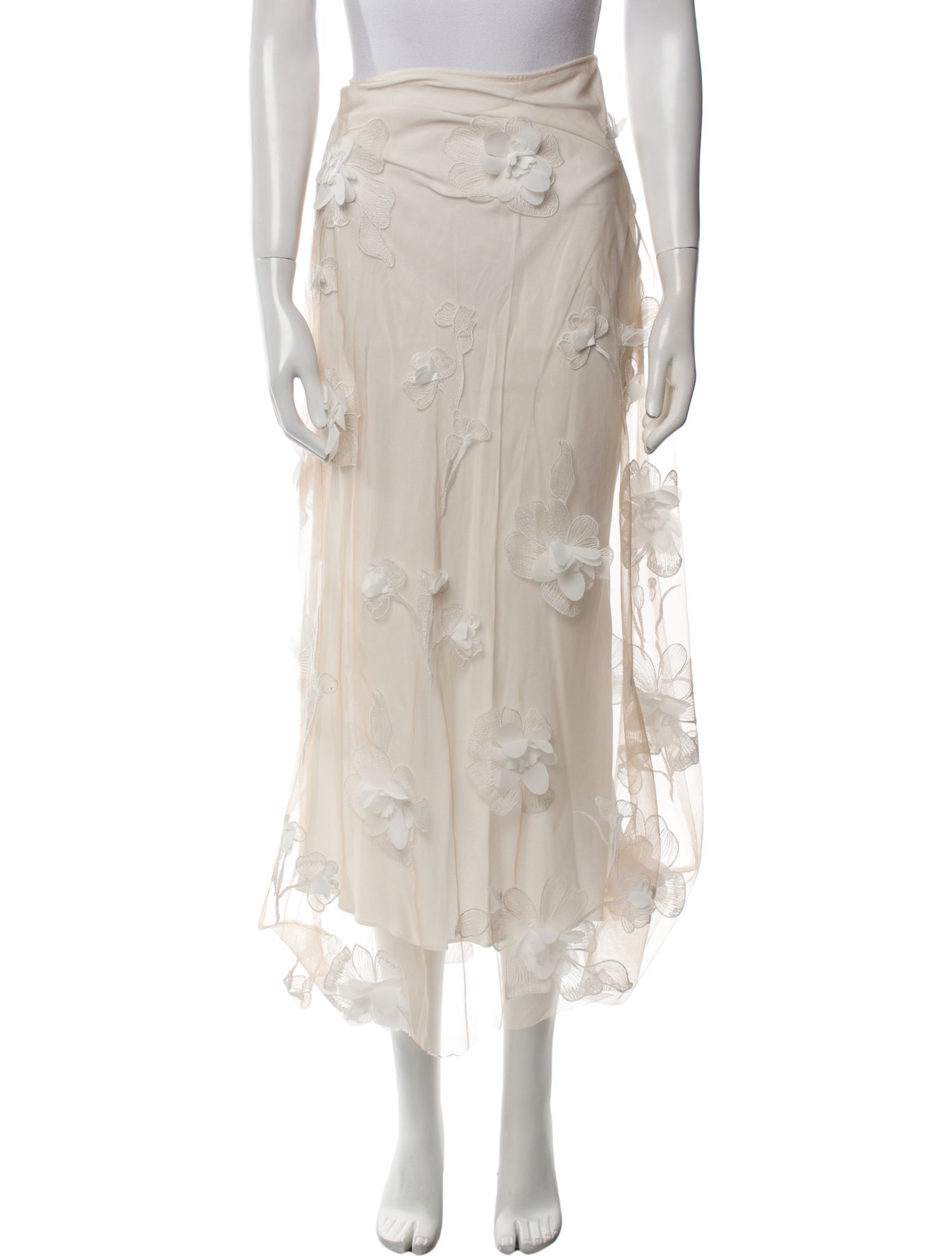 Reformation Mesh Accents Midi Length Skirt