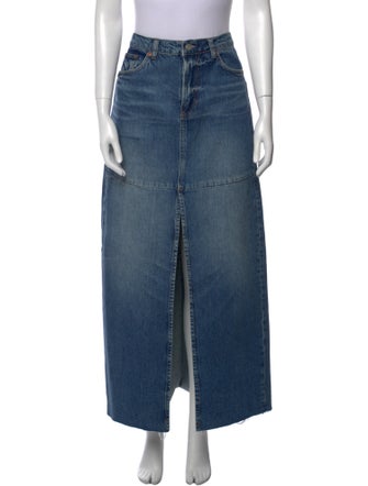 Reformation Distressed Accents Long Skirt