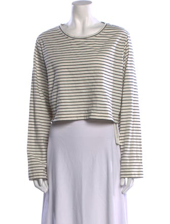 Reformation Striped Bateau Neckline Crop Top